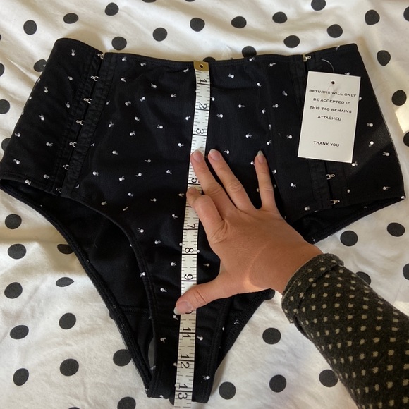 For Love & Lemons 🍋 S Jacinto Dot Black Tulle High Rise Panties Hook & Eye NWT - Picture 7 of 11